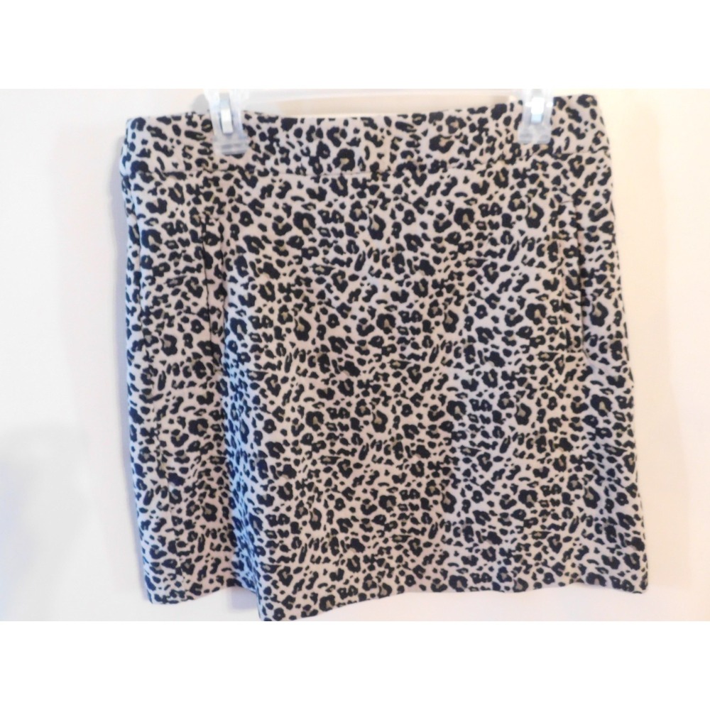 Ann Taylor LOFT Leopard Print Knit Pencil Skirt 10